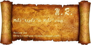 Mátyás Rózsa névjegykártya