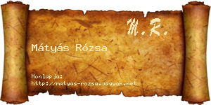 Mátyás Rózsa névjegykártya
