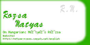 rozsa matyas business card